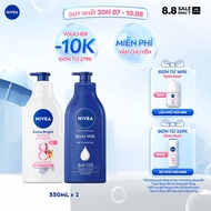 Sữa Dưỡng Thể NIVEA 8 Super Fooods Dưỡng Sáng Da | Mịn Da (550 ml) - 98924 + Sữa Dưỡng Thể NIVEA Dưỡ
