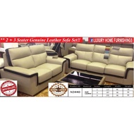 Genuine Cow Leather (H/L)  2 + 3 Seater Sofa SET, ooEXPORT SERIES, RM 6,989 DISCOUNT 30% 