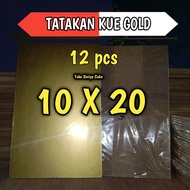 Isi 12 pcs Tatakan Kue Gold 10x20 cm / Alas Kue Brownies Gold