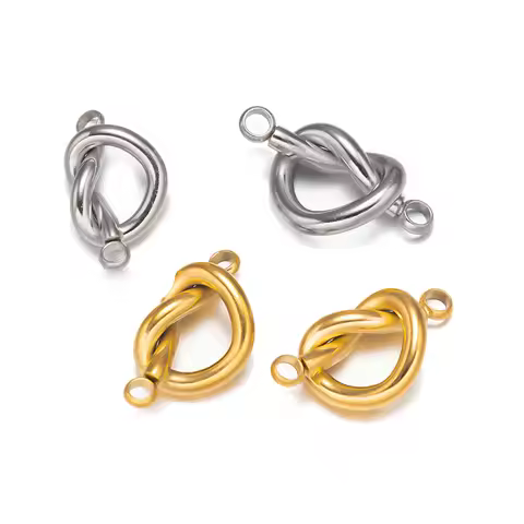 2/4/8Pcs Stainless Steel Hearts Shape Charms Pendants Double Hole Connector For DIY Handmade Bracele