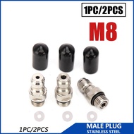[Ready Stock &amp; COD] PCP Pneumatic 8MM M8x1 Male Plug Adapter Fittings Quick Coupler Filling Nipple For Air Refilling Stainless Steel DIY Tools 1pc/2pcs pcp fittings coupler adaptor pcp quick coupler filling adaptor plug fittings