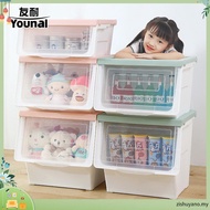 THE 28/42/54L Large Capacity Storage Box With Transparent Lid Stackable Toy Snack Storage Cabinet