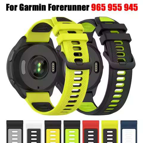 Sport Two-Tone Silicone Strap For Garmin Forerunner 965 955 Replacement Watchband For Forerunner 970