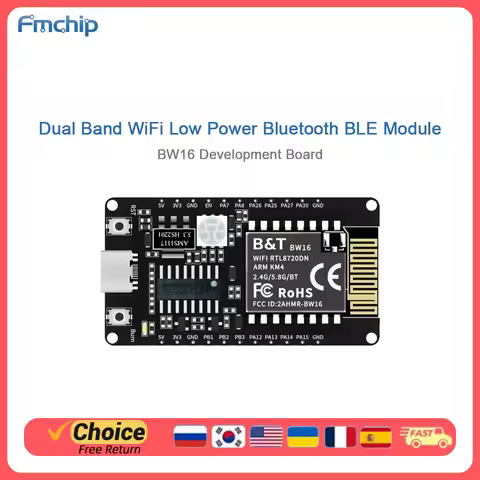 AI-Thinker BW16 Kit - RTL8720DN WiFi and Bluetooth 5.0 Module for Smart Home, IoT, ESP32, Arduino, 2