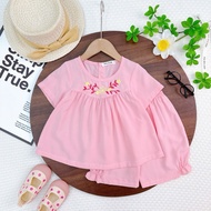 SK Baby girl's thigh linen set with embroidered flowers (form has been sewn to deduct) made of doubl