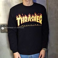 紐約站Thrasher Flame Sweater 日本限定 火焰 黑 藍 衛衣 街頭 滑板 大學T M L