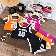 Girls Swimsuit with Hat in 3 Colors |2-Piece Bikini for Children Kids Swimsuit Girl