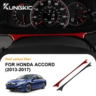 Real Soft Carbon Fiber For Honda Accord 2013 2014 2015 2016 2017 LHD Car Dashboard Strip Interior Tr