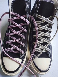 Fit Vans Shoelace Black Pink Shoelace High-Top Skateboard Shoelace Print Letters DIY Hole Shoes with Rope