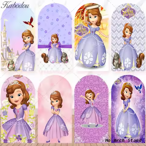 Arch Sofia the First Backdrop Cover Girl 1st Birthday Party Photo Decor Banner Baby Shower Photograp
