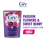 Giv Beauty Sabun Mandi Cair Passion Flowers &amp; Sweet Berry Pouch 400ML