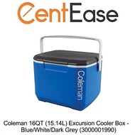 Coleman 16QT (15.14L) Excursion Cooler Box - Blue/White/Dark Grey