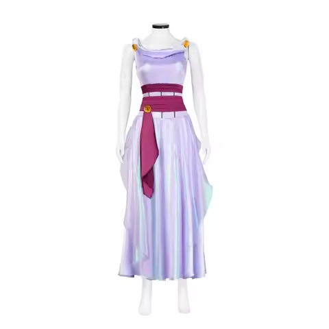 ☺☻❀Movie Megara Meg Princess Clothes Cosplay Costume Women Purple Dress Uniform Halloween Carnival P