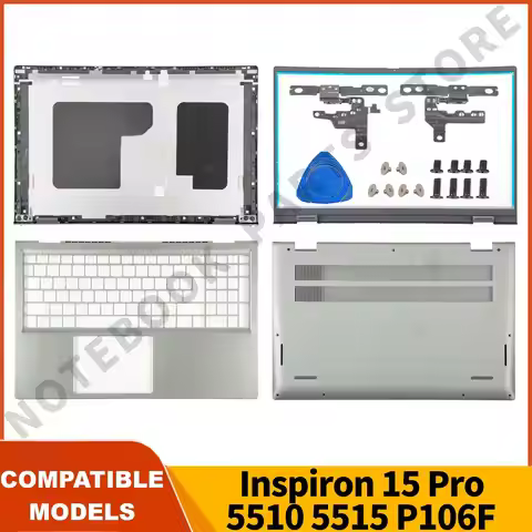 NEW Parts For Inspiron 15 Pro 5510 5515 P106F LCD Back Cover 0CHFVW Bezel 05WK5X Palmrest Bottom hin