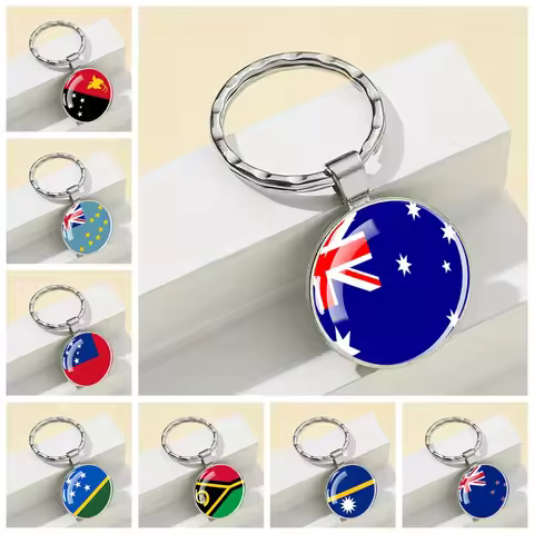 Australian Flag Keychain Australia New Zealand Samoa Nauru Vanuatu Flag Key Chain Patriot Gift
