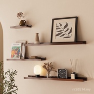 Perforation-Free Shelf Wall-Mounted Shelf Flat Solid Wood Multifunctional Bookshelf Storage Living R