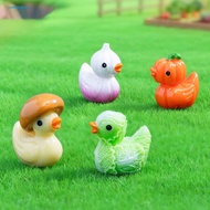 KA* Desktop Ornaments 9 Pcs Cute Vegetable Duck Figurines Set – Mini Resin Eggplant Pumpkin Onion Du