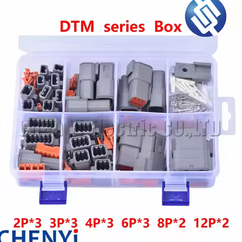 225pcs DTM Waterproof Wire Connector Kit DTM06-2S/3/4/6/8S/12S DTM04-2P/3/4/6/8P/12P Automotive Seal