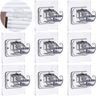 Self Adhesive Curtain Rod Bracket No Drill Drapery Hooks Holder Plastic Sticky Curtain Rod Hooks for