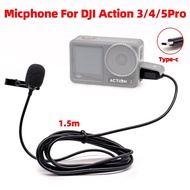 Microphone For DJI OSMO ACTION 3/4/5 Pro Action Camera External Mic DJI ACTION 4/3/5Pro Audio Adapte