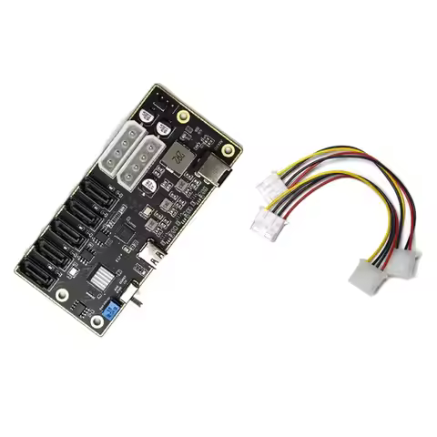 Type-C To 5-Port SATA Expansion Card, JMS580 JMB575 Chipset, Multi-Disk USB To SATA Adapter, 5 SATA 