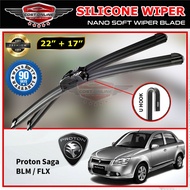 Nano Soft Silicone Car Windshield Wiper 17'' + 22'' 1Set For Proton BLM FLX FL Automotive Car Access