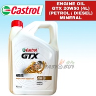 NEW  CASTROL GTX 20W50 4L ENGINE OIL MINERAL FOR ALL PETROL & DIESEL CAR 20W-50 MINYAK HITAM 20/50