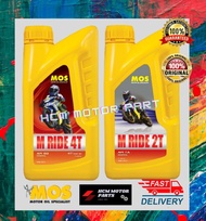 MOS M RIDE 4T SAE40/ M RIDE 2T Motorcycle Engine Oil MINYAK HITAM (1 LITRE) ORIGINAL