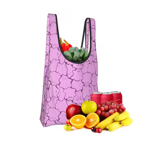 Ditto Pattern (no Shiny) Shopping Bag Portable Tote Bags Foldable Shoulder Shopper Bag Groceries Han