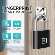 USB Charging Fingerprint Lock Smart Padlock Waterproof Door Lock Unlock Portable Anti-theft Padlock