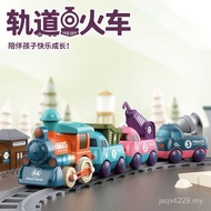 Color Series Electric Children's Track Cross-Border Car Horse Assembly Sound Light diy Engineering F