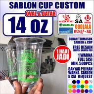 Emerzed Custom Cup Screen Printing 14oz Flat and Oval FOOD GRADE Image 1 to 4 sides or circular