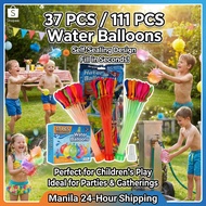 37pcs Water Balloons Fill & Automatic Tie Multi-Colored Water Balloons Outdoor Summer Party & Games