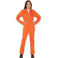 Halloween Prisoner Jumpsuit Women Men Unx Orange Jail Inmate Costume Cosplay Criminal Outfits Overal
