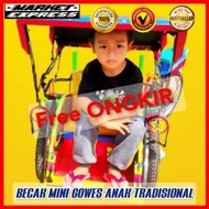 Becak beca mini gowes otel mainan anak tradisional Indonesia