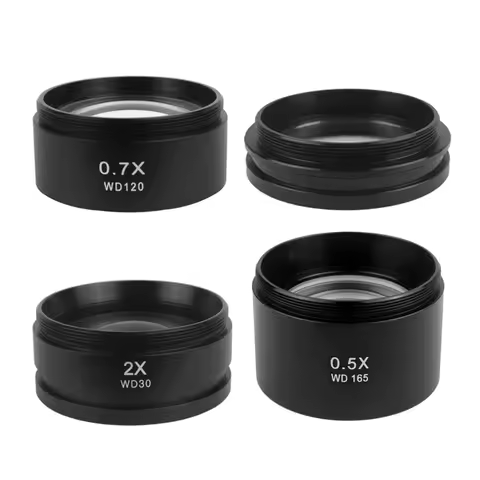 WD30 WD165 WD120 0.3X 0.5X 0.7X 0.75X 1X 1.5X 2X Trinocular Microscope Stereo Microscope Auxiliary O
