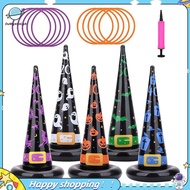 【ouwym9al】Halloween Games, Inflatable Witch Hat Ring Toss Game with Points, Plastic Ring Toss, Air P
