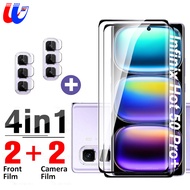 2024 kính cường lực cong nóng 4to1 cho Infinix Hot 50 Pro Plus 4G 6.7in che phủ toàn màn hình bảo vệ