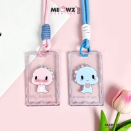 Baby Dragon Cute Heart Couple Have A Nice Day Name Card Holder Acrylic w Fabric Lanyard / Keychain