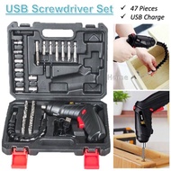 Wireless Electric Screwdriver 47 Pcs/Set Cordless Drill USB Rechargeable Battery Mini Power Driver Tools Repair Assembly