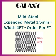 Mild Steel Expended Metal 1.5mm+ThicknessWidth 4FT - Order Per FT / Wire Mesh / Diamond Mesh  Jaring Pagar / Besi Jaring