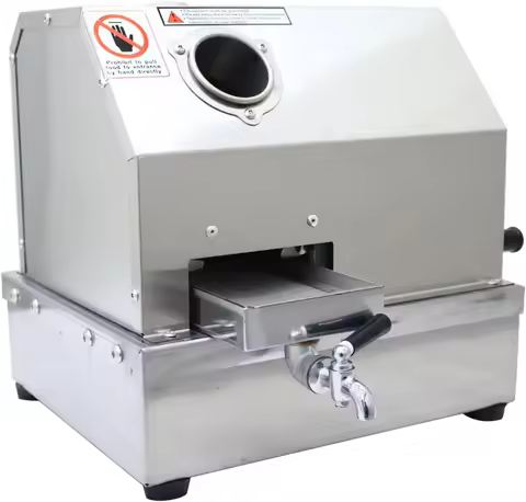 Commercial Sugar Cane Juicer Machine, Manual Sugar Cane Ginger Press Squeezer, Stainless Steel Three