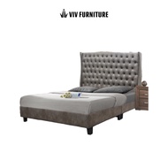 Headboard Chesterfield Bed Frame - Storage Bed - Single, Super Single, Queen &amp; King - Many Colours - Veryl Tall
