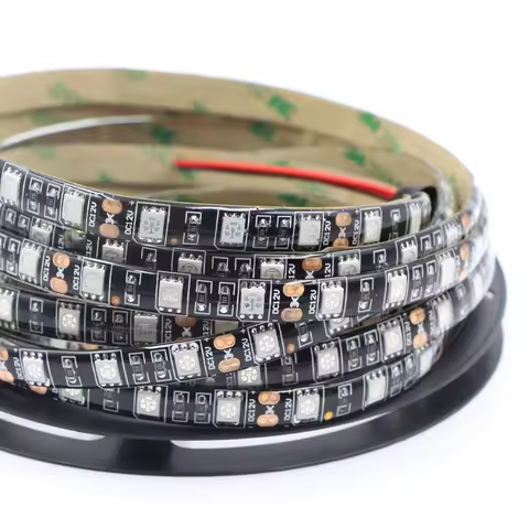 1m 5m LED Strip light 5050 RGB Black PCB DC12V Flexible LED tape lamp 60 LED/m 5050 RGB/White/Warm W