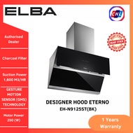 ELBA [AUTHORISED DEALER] DESIGNER HOOD 1,600 M3/HR ETERNO EH-N9125ST (BK) - ELBA WARRANTY MALAYSIA