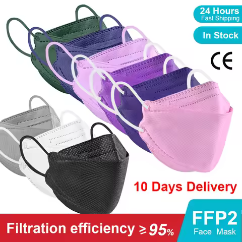 Fish Mask KN95 Mascarillas FPP2 Adult FFP2mask 4 Layer FFPP2 Approved Face Masks FFP2 Respirator Mou