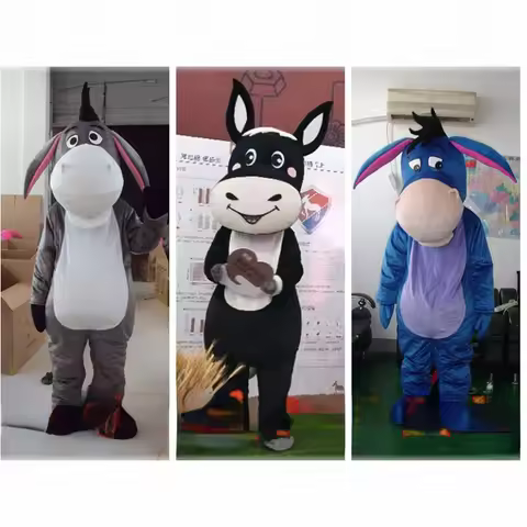 Donkey mascot costume animal Cartoon Character Cosplay Mascot for Halloween Party Advertising Event