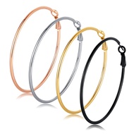 4 Pairs Big Hoop Earrings for Women, 316L Stainless Steel Hypoallergenic Hoop Earrings Silver Plated
