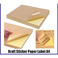 A4 Kraft Sticker Paper 50pcs / 100pcs