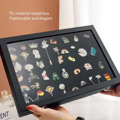 Pin Medal Display Case Badge Storage Box Transparent Dustproof Pin Shadow Box For Military Medal Jew